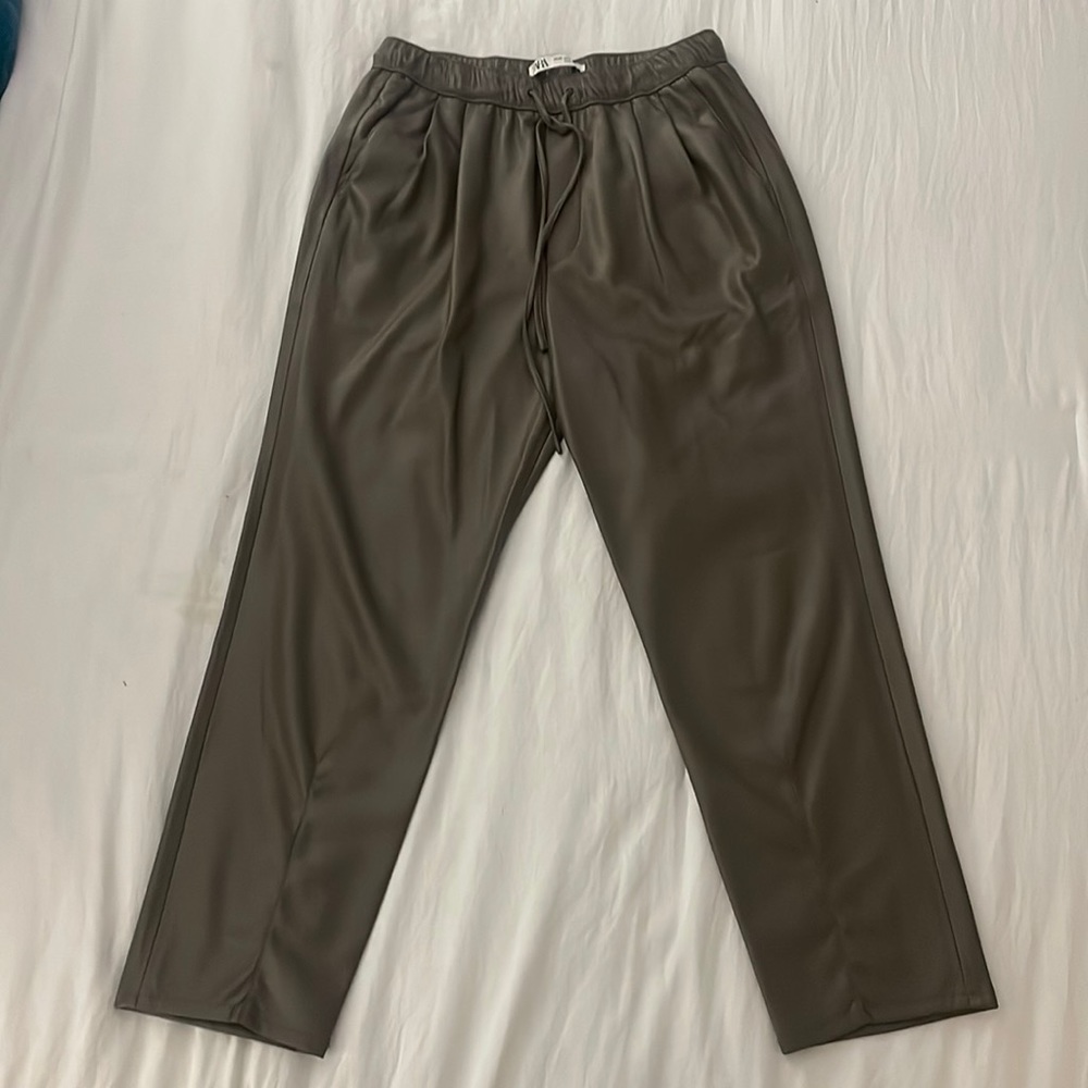 Zara leather pants. Olive color